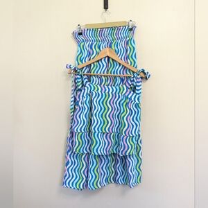 Michelle McDowell Colorful Maxi Skirt 2 Piece Set Tiered‎ Squiggle Stripe
